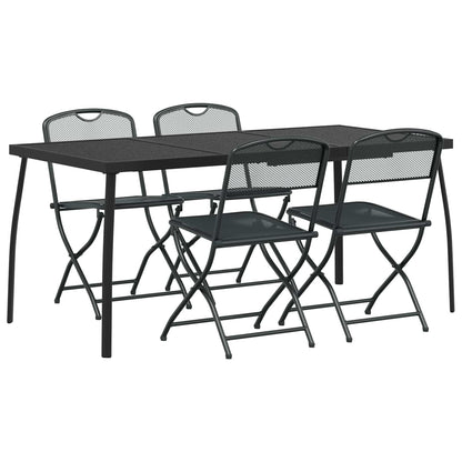 vidaXL Outdoor Furniture Set 5 pcs Anthracite Iron and Steel 2