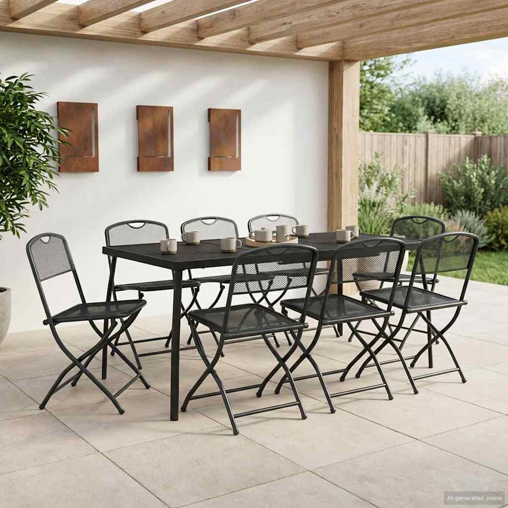 vidaXL Outdoor Furniture Set 7 pcs Anthracite Iron and Steel 1