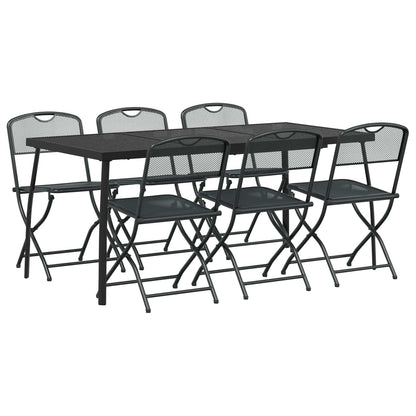 vidaXL Outdoor Furniture Set 7 pcs Anthracite Iron and Steel 2