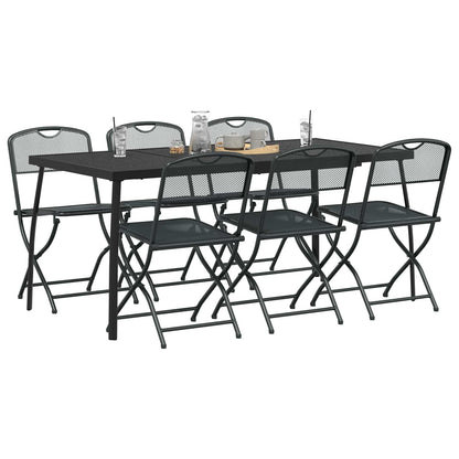 vidaXL Outdoor Furniture Set 7 pcs Anthracite Iron and Steel 3