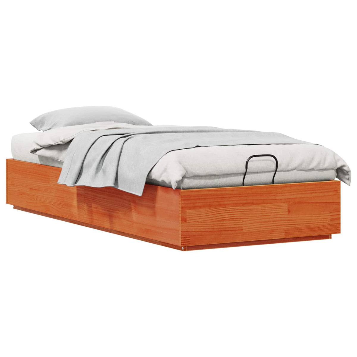 vidaXL Ottoman Bed Frame with Storage Wax Brown 75 x 190 cm 3