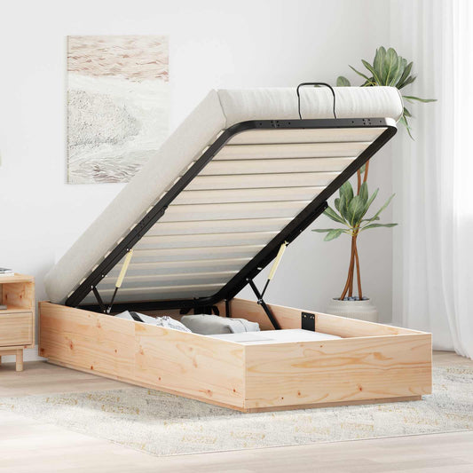 vidaXL Ottoman Bed Frame with Storage Natural 90 x 200 cm 1