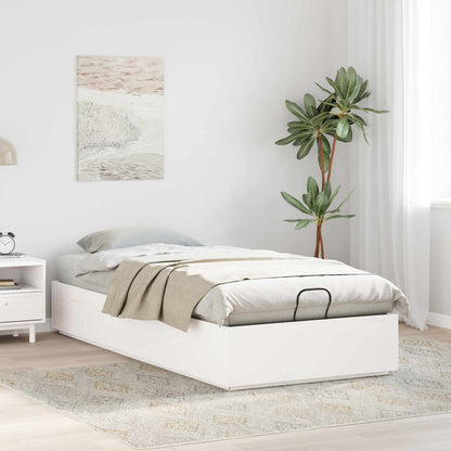 vidaXL Ottoman Bed Frame with Storage White 100 x 200 cm 4