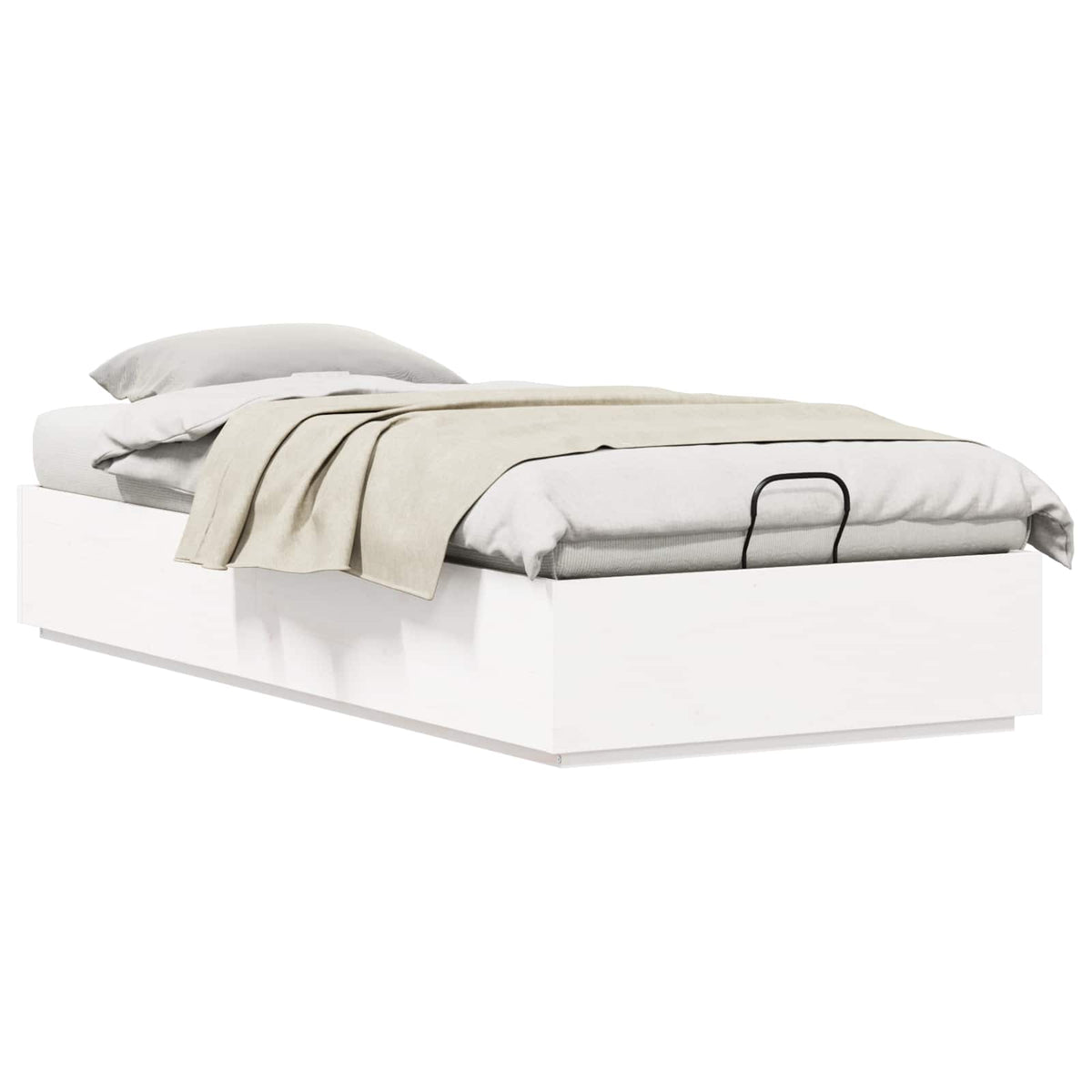 vidaXL Ottoman Bed Frame with Storage White 100 x 200 cm 3