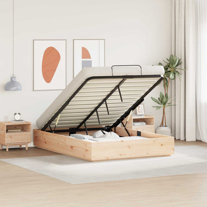 vidaXL Ottoman Bed Frame with Storage Natural 120 x 190 cm 1