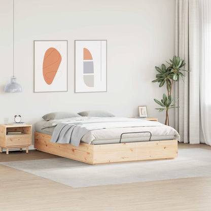 vidaXL Ottoman Bed Frame with Storage Natural 120 x 190 cm 4