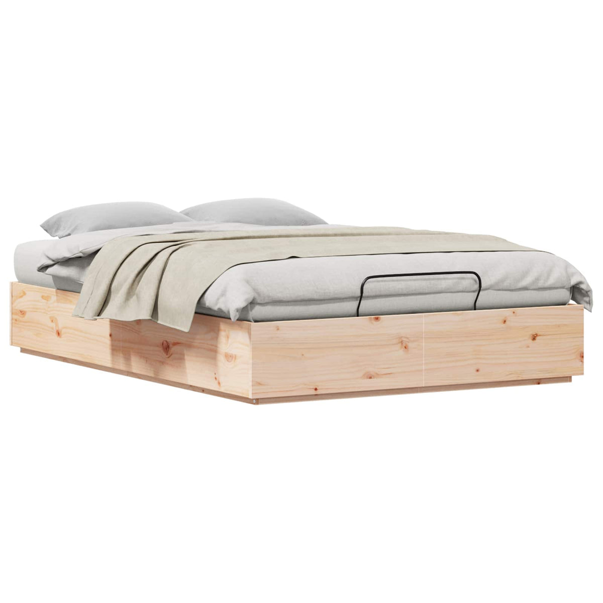 vidaXL Ottoman Bed Frame with Storage Natural 120 x 190 cm 3