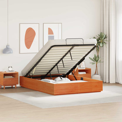 vidaXL Ottoman Bed Frame with Storage Wax Brown 150 x 200 cm 1