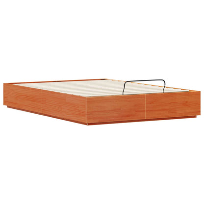 vidaXL Ottoman Bed Frame with Storage Wax Brown 160 x 200 cm 6