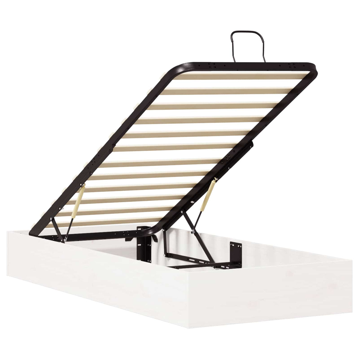 vidaXL Ottoman Bed Frame with Storage White 75 x 190 cm 5