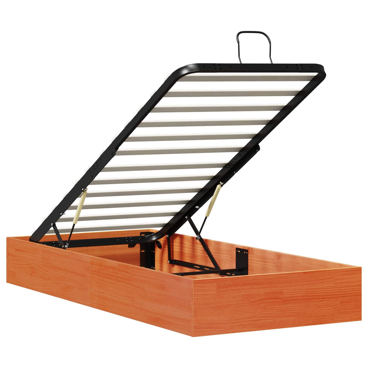 vidaXL Ottoman Bed Frame with Storage Wax Brown 75 x 190 cm 5