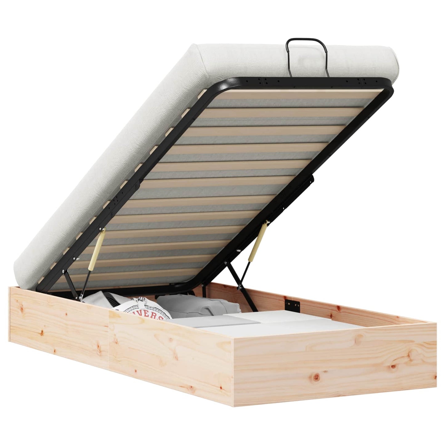 vidaXL Ottoman Bed Frame with Storage Natural 80 x 200 cm 2