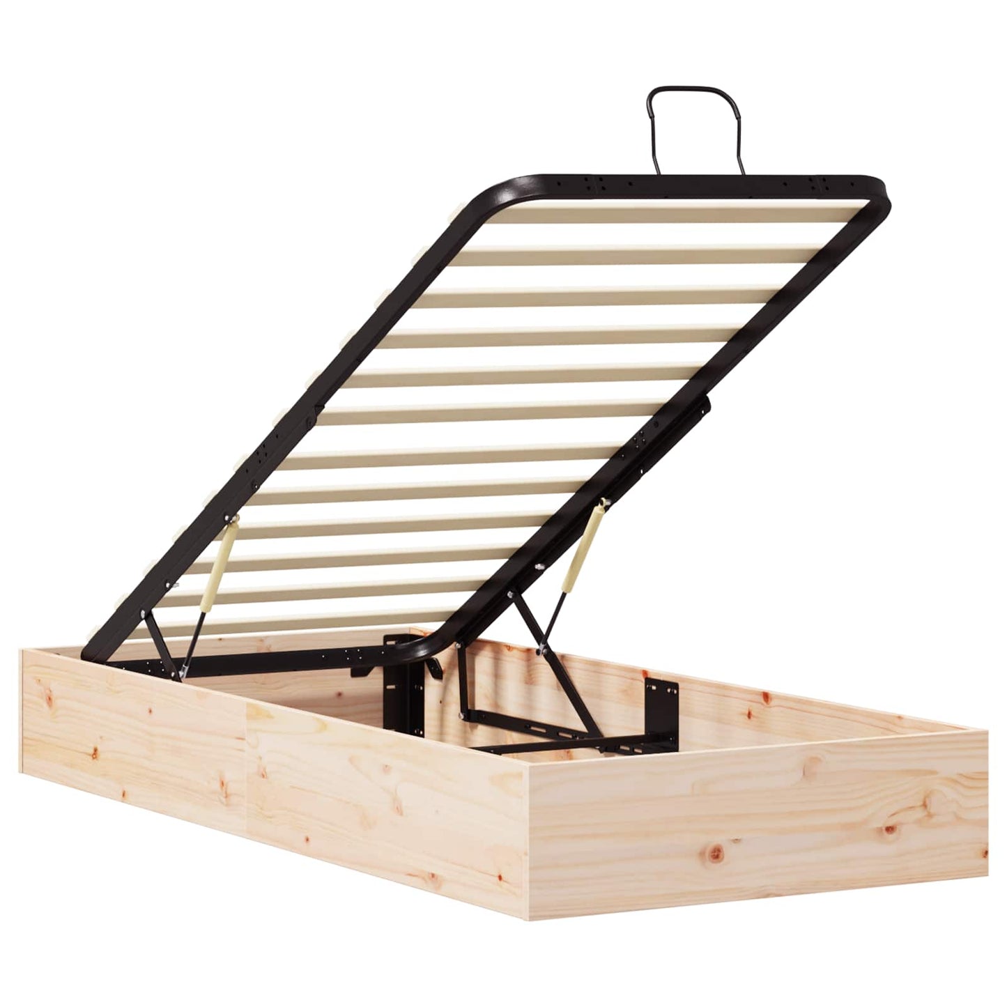 vidaXL Ottoman Bed Frame with Storage Natural 80 x 200 cm 5