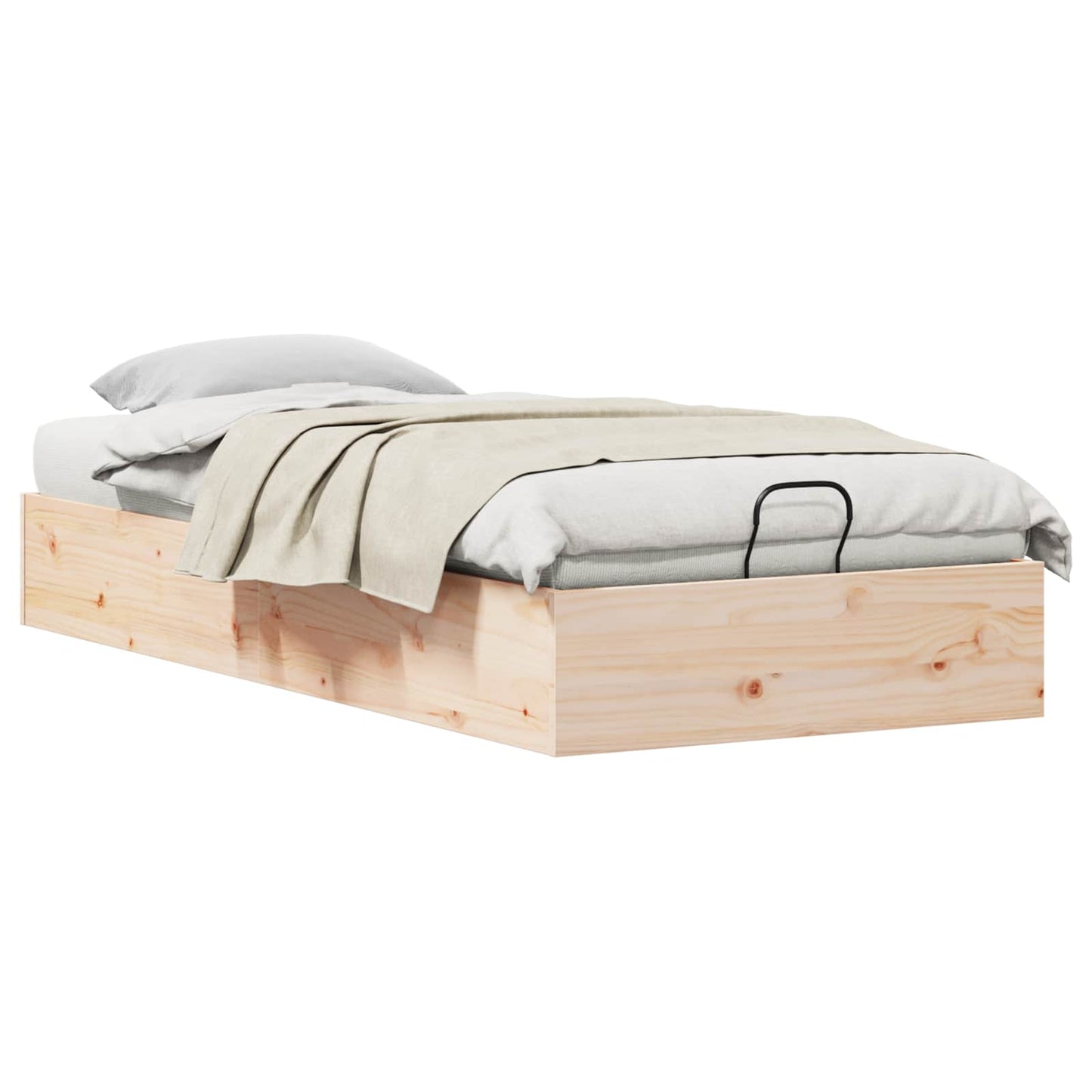 vidaXL Ottoman Bed Frame with Storage Natural 80 x 200 cm 3