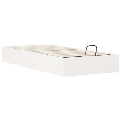 vidaXL Ottoman Bed Frame with Storage White 90 x 200 cm 6