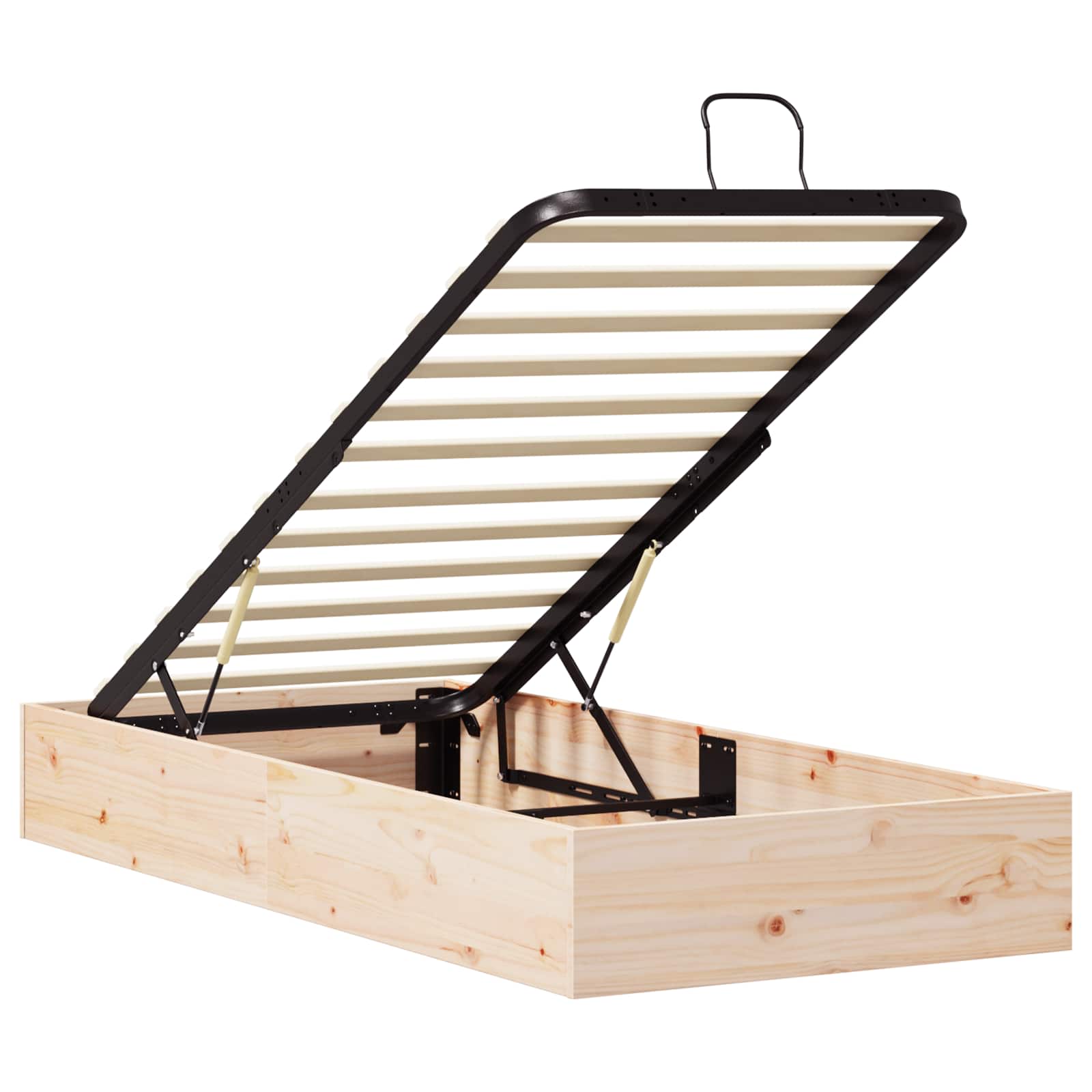 vidaXL Ottoman Bed Frame with Storage Natural 100 x 200 cm 5