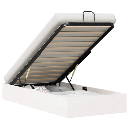 vidaXL Ottoman Bed Frame with Storage White 100 x 200 cm 2