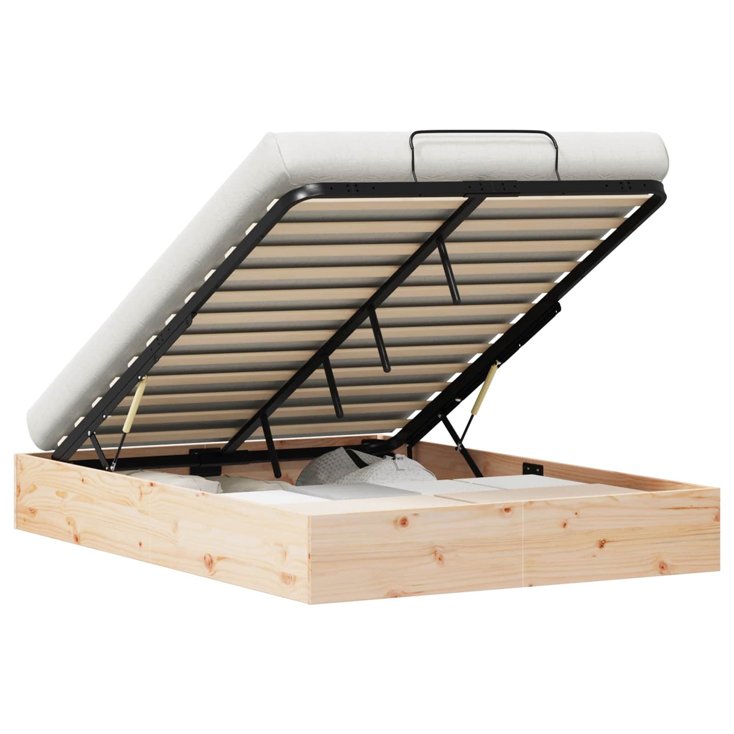vidaXL Ottoman Bed Frame with Storage Natural 120 x 190 cm 1