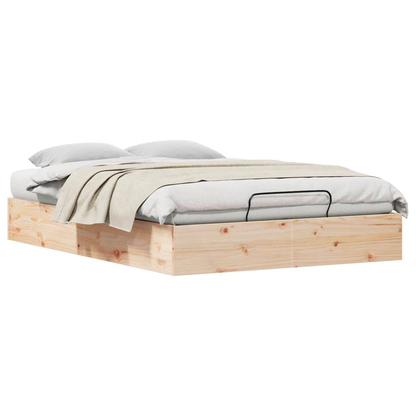 vidaXL Ottoman Bed Frame with Storage Natural 120 x 190 cm 2