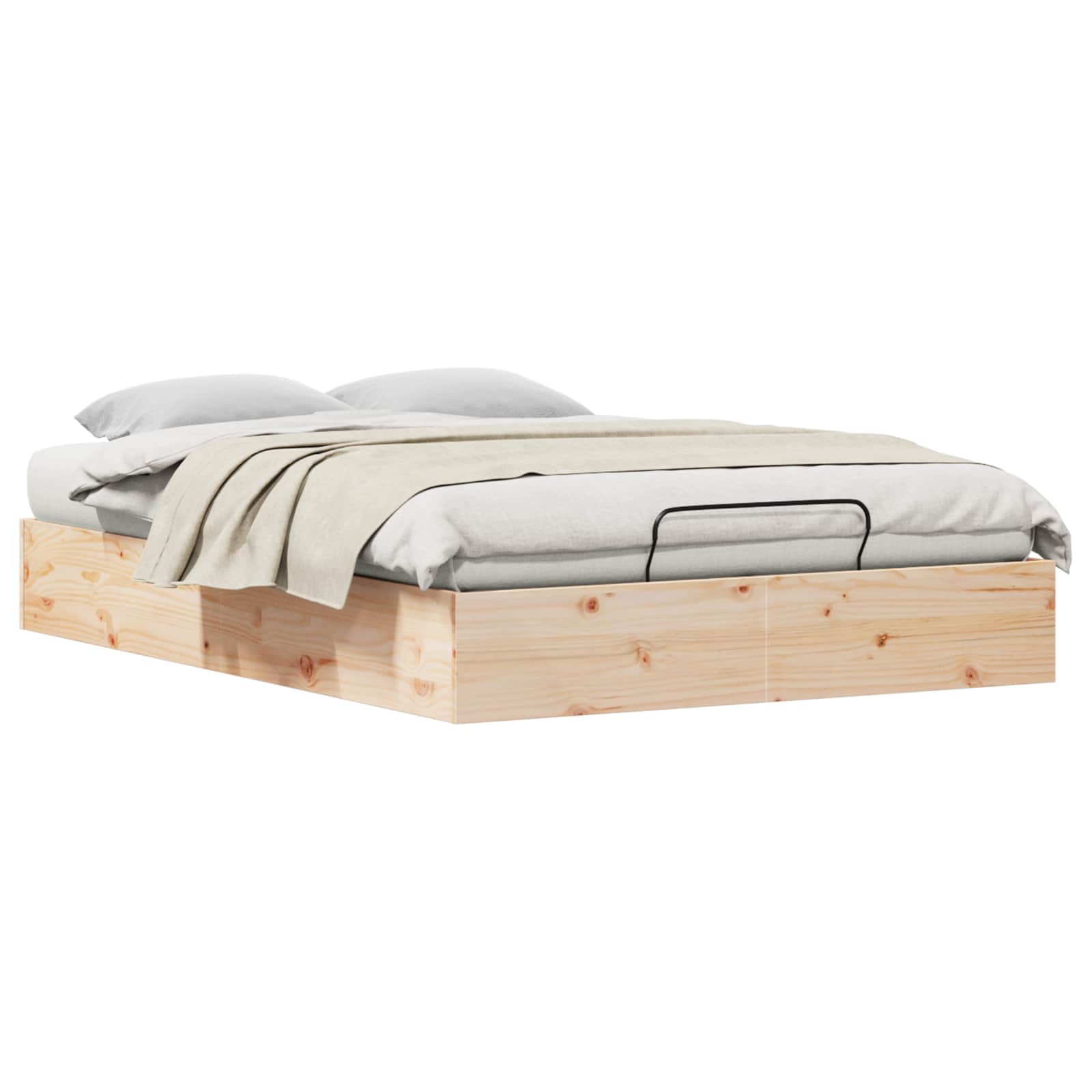 vidaXL Ottoman Bed Frame with Storage Natural 120 x 190 cm 2