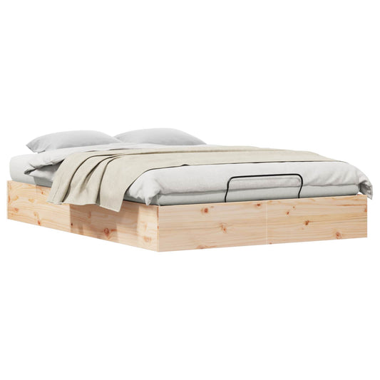 vidaXL Ottoman Bed Frame with Storage Natural 120 x 190 cm 2
