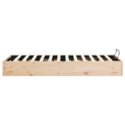 vidaXL Ottoman Bed Frame with Storage Natural 120 x 190 cm 6
