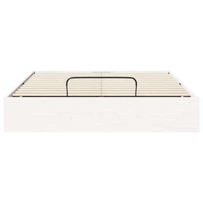 vidaXL Ottoman Bed Frame with Storage White 120 x 190 cm 6