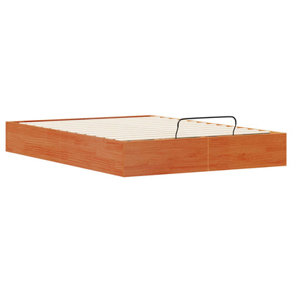 vidaXL Ottoman Bed Frame with Storage Wax Brown 120 x 190 cm 5