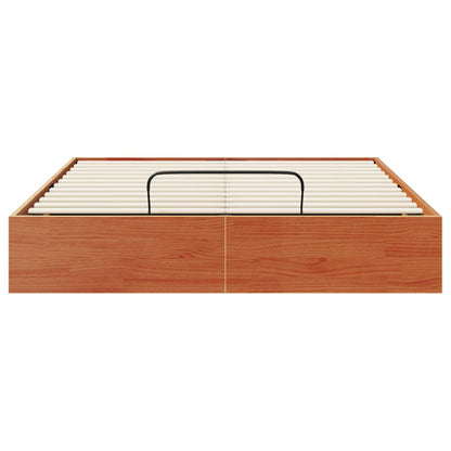 vidaXL Ottoman Bed Frame with Storage Wax Brown 135 x 190 cm 6