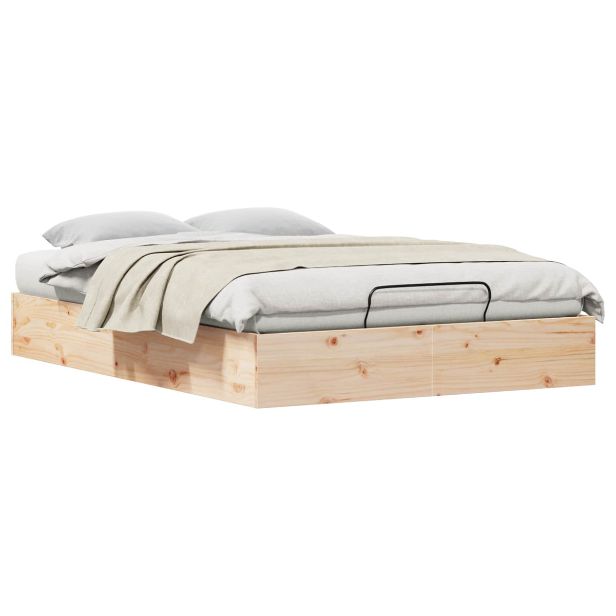 vidaXL Ottoman Bed Frame with Storage Natural 150 x 200 cm 2
