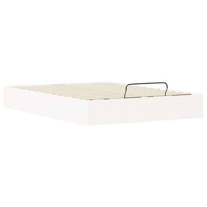 vidaXL Ottoman Bed Frame with Storage White 150 x 200 cm 5