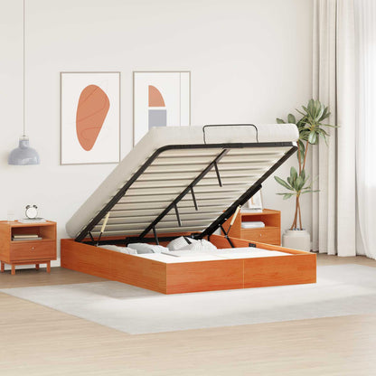 vidaXL Ottoman Bed Frame with Storage Wax Brown 150 x 200 cm 1