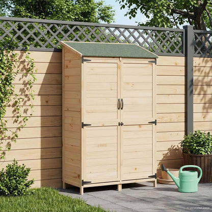 vidaXL Garden Shed Natural 106.5 x 56 x 176 cm Solid Fir Wood 1