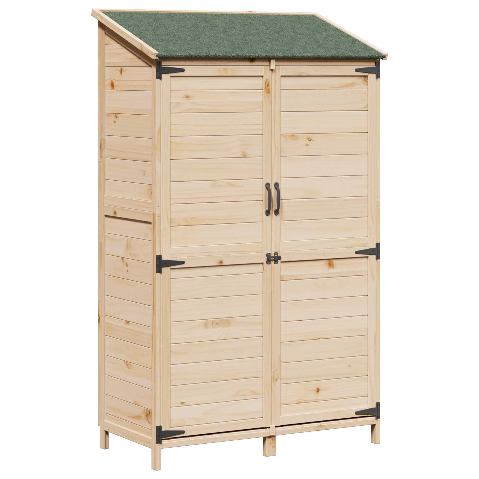 vidaXL Garden Shed Natural 106.5 x 56 x 176 cm Solid Fir Wood 2