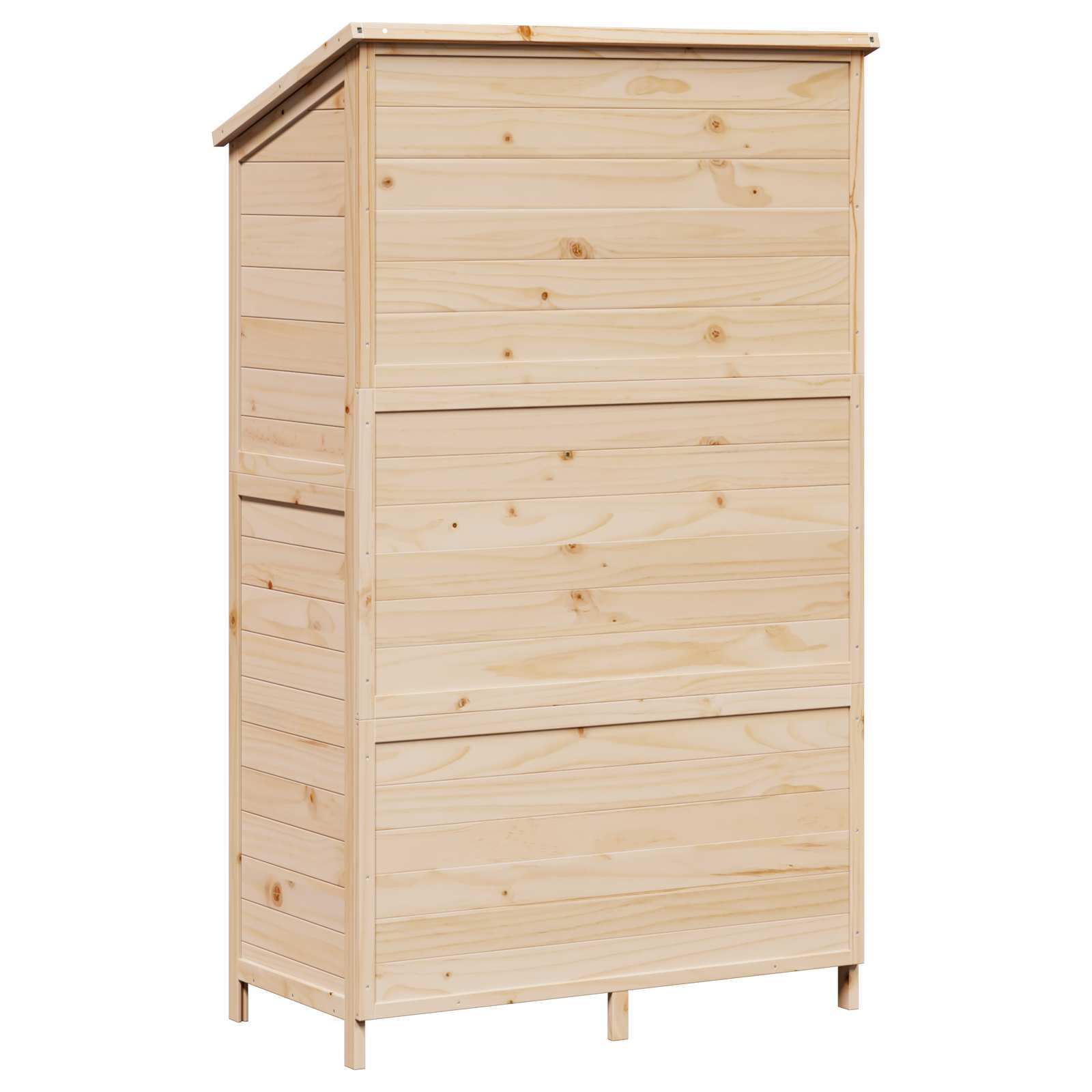vidaXL Garden Shed Natural 106.5 x 56 x 176 cm Solid Fir Wood 6