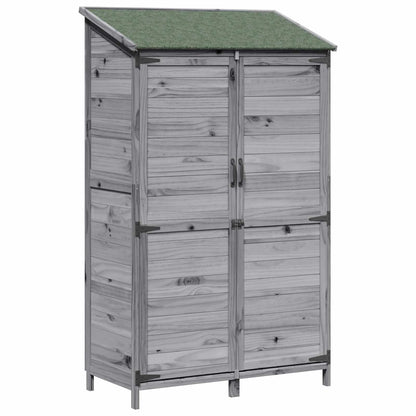 vidaXL Garden Shed with Roof Grey 106.5 x 56 x 176 cm Solid Fir Wood 2