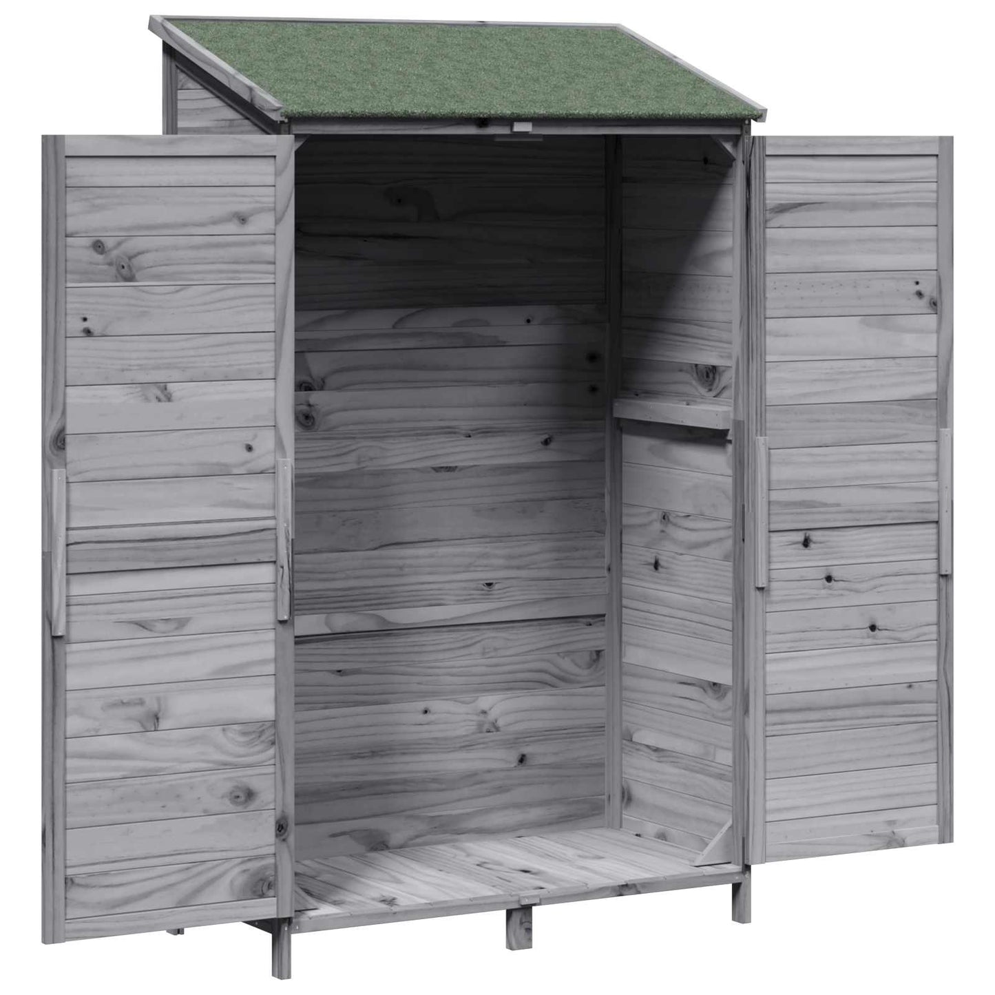 vidaXL Garden Shed with Roof Grey 106.5 x 56 x 176 cm Solid Fir Wood 4