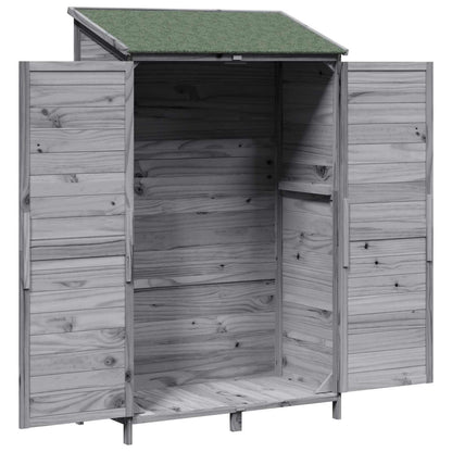 vidaXL Garden Shed with Roof Grey 106.5 x 56 x 176 cm Solid Fir Wood 4