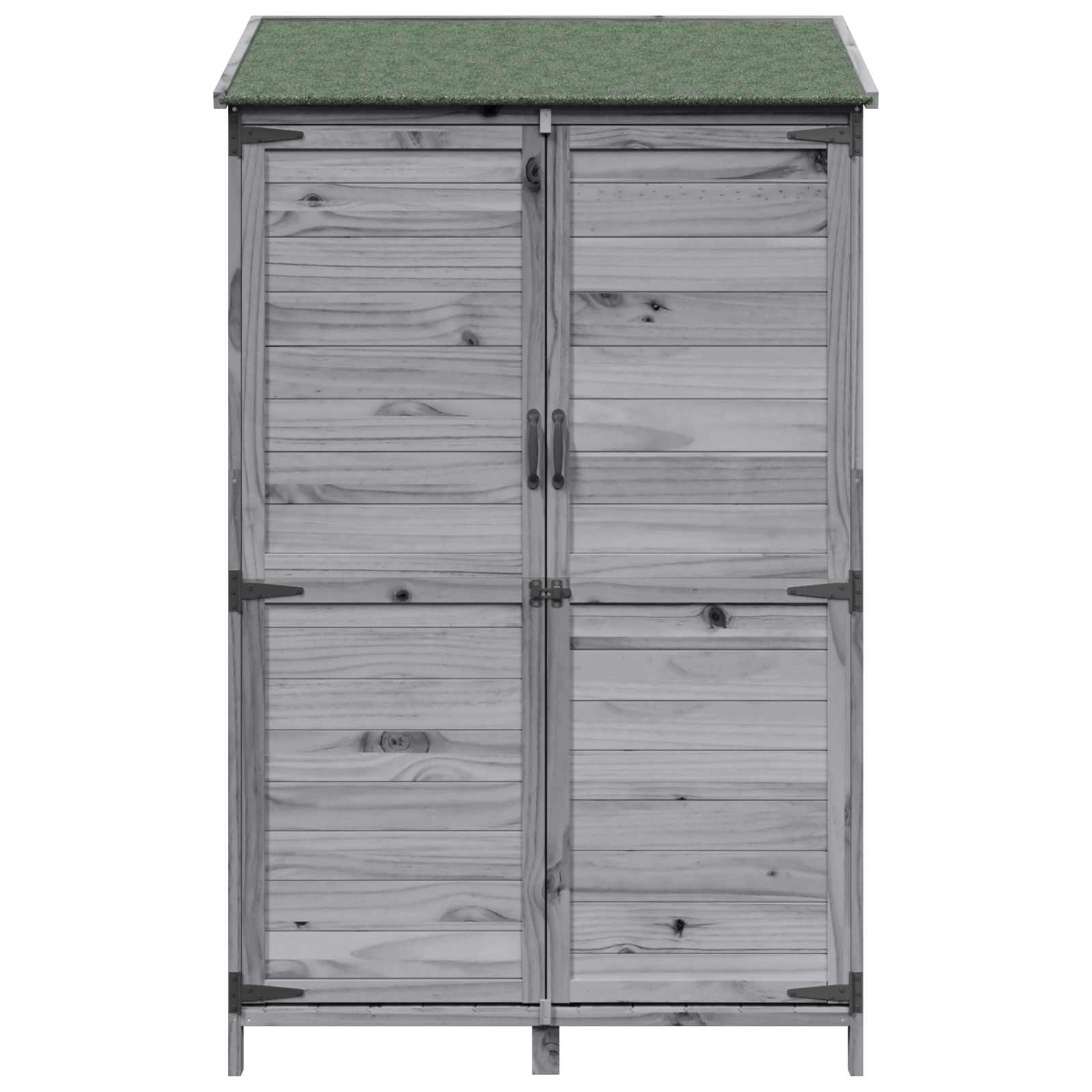 vidaXL Garden Shed with Roof Grey 106.5 x 56 x 176 cm Solid Fir Wood 5