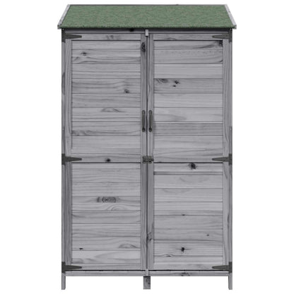 vidaXL Garden Shed with Roof Grey 106.5 x 56 x 176 cm Solid Fir Wood 5