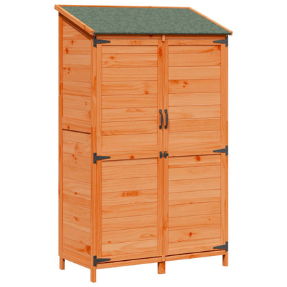 vidaXL Garden Shed with Roof Brown 106.5 x 56 x 176 cm Solid Fir Wood 2