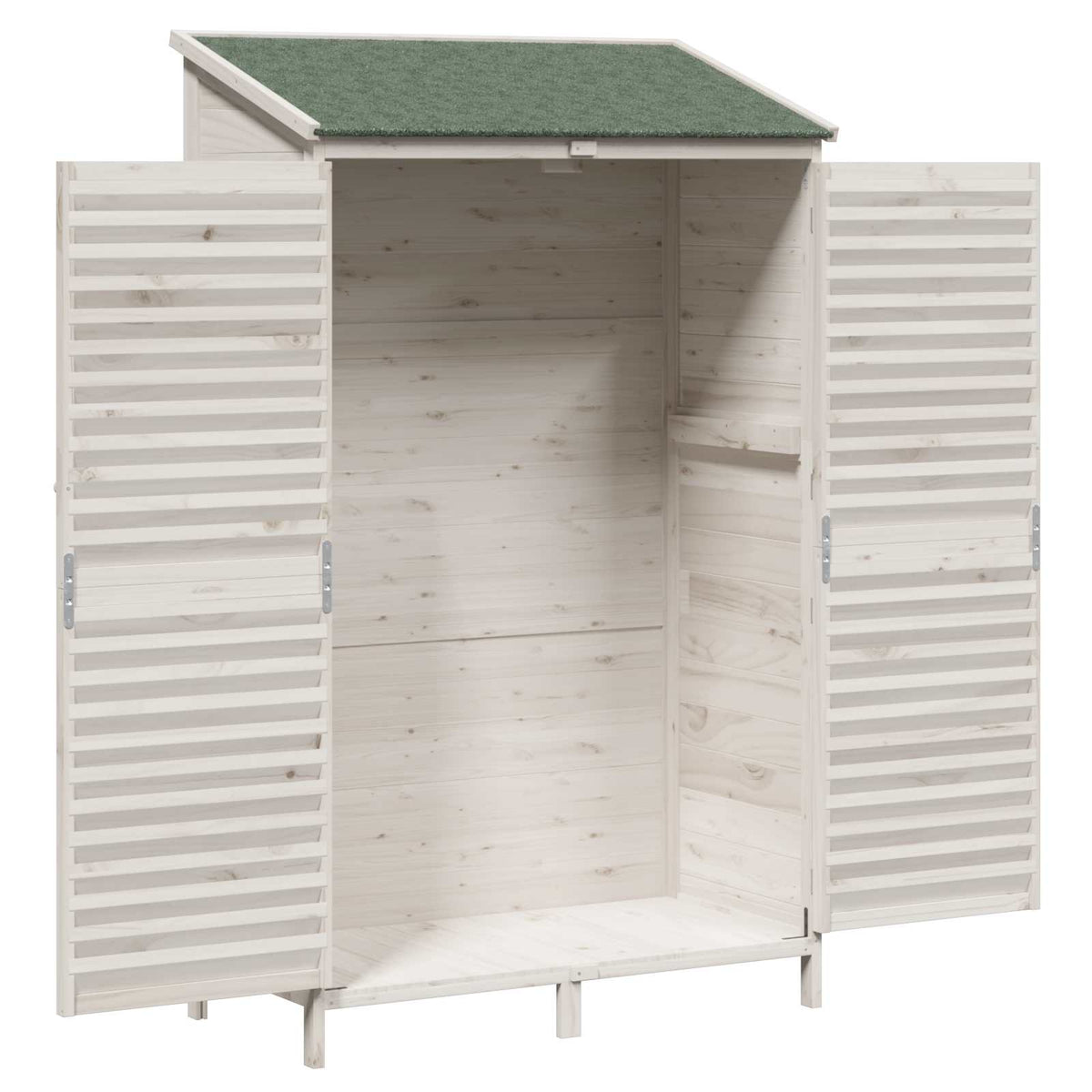 vidaXL Garden Shed with Roof White 106 x 56 x 176.5 cm Solid Fir Wood 4