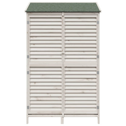 vidaXL Garden Shed with Roof White 106 x 56 x 176.5 cm Solid Fir Wood 5