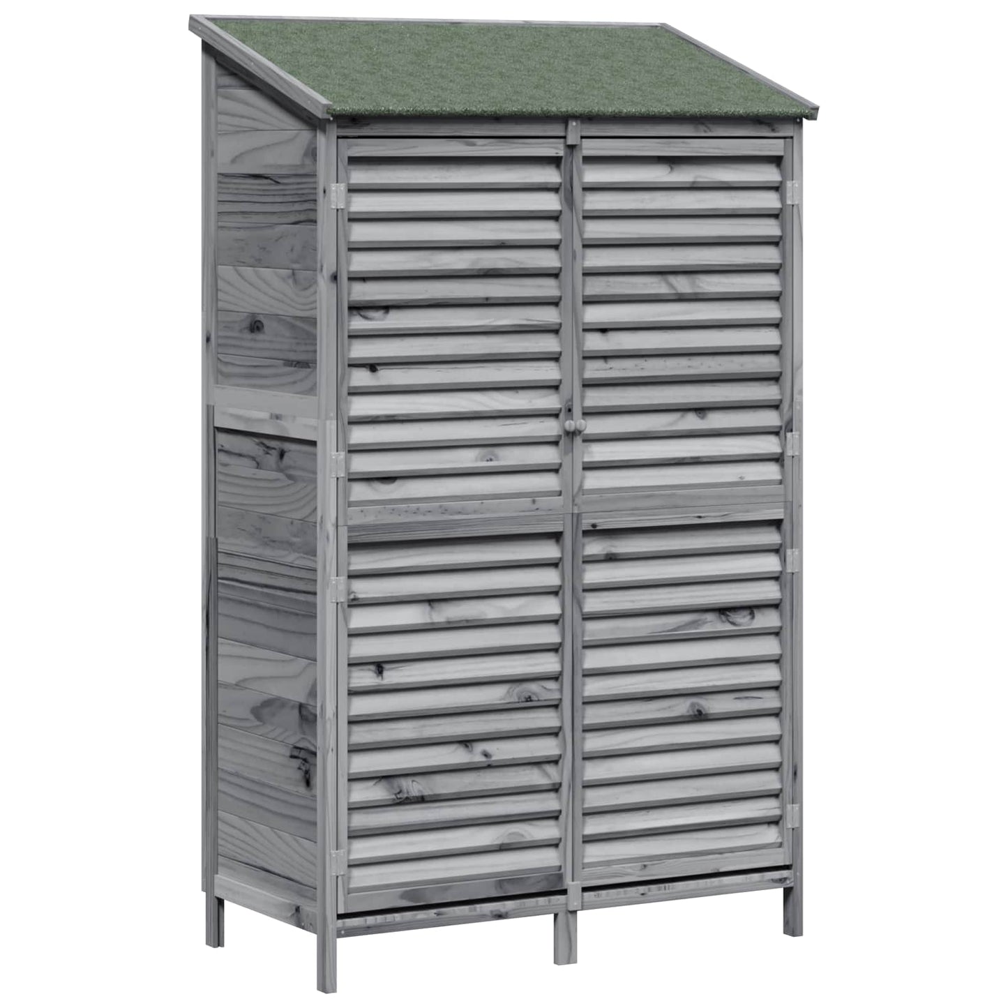 vidaXL Garden Shed with Roof Grey 106 x 56 x 176.5 cm Solid Fir Wood 2