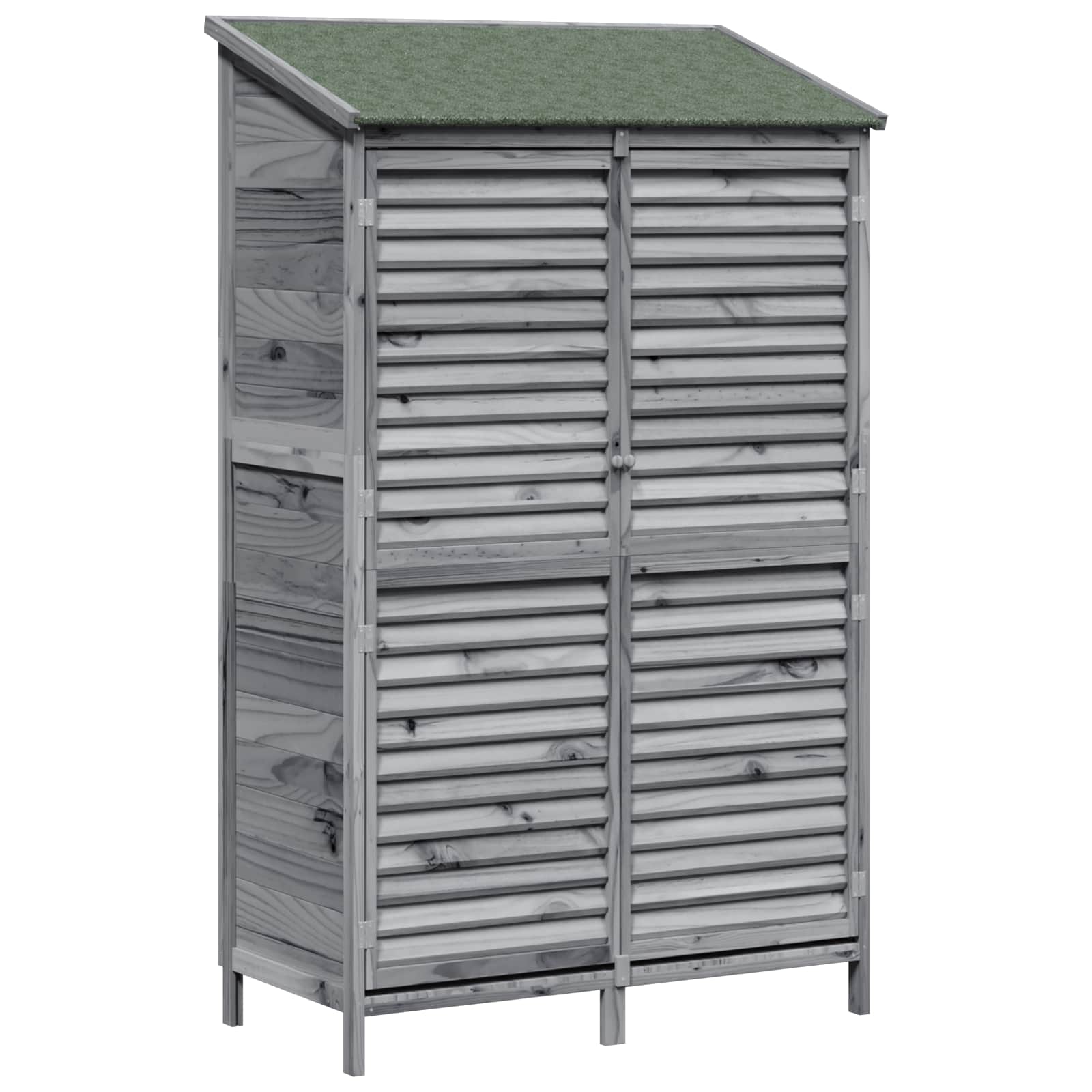 vidaXL Garden Shed with Roof Grey 106 x 56 x 176.5 cm Solid Fir Wood 2