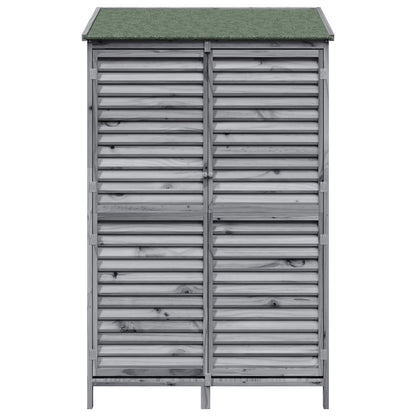 vidaXL Garden Shed with Roof Grey 106 x 56 x 176.5 cm Solid Fir Wood 5