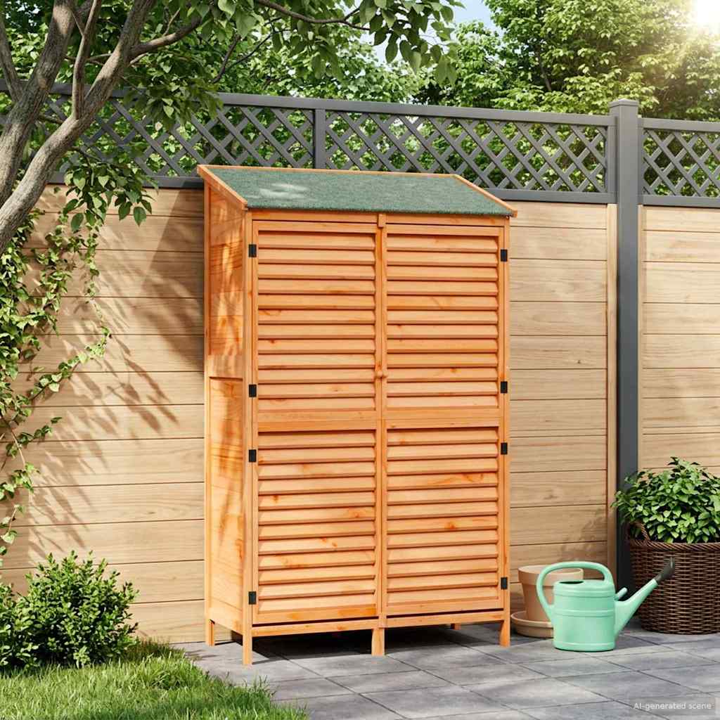 vidaXL Garden Shed Brown 106 x 56 x 176.5 cm Solid Fir Wood 3
