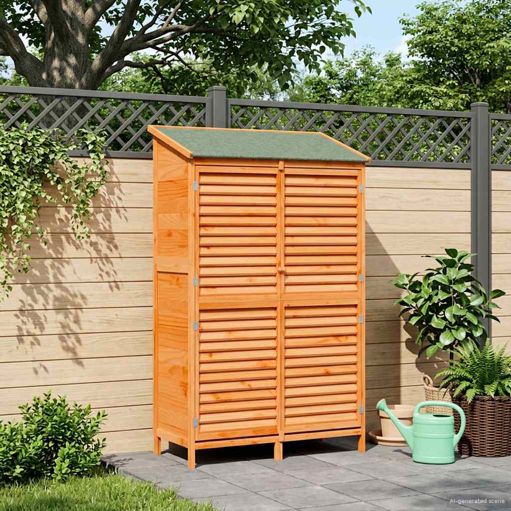 vidaXL Garden Shed Brown 106 x 56 x 176.5 cm Solid Fir Wood 1