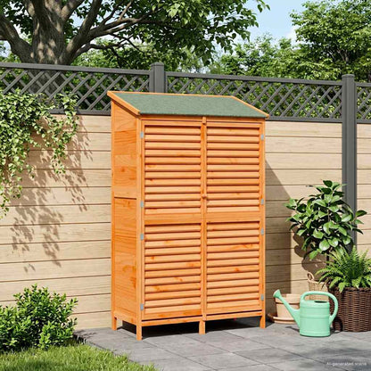 vidaXL Garden Shed Brown 106 x 56 x 176.5 cm Solid Fir Wood 1