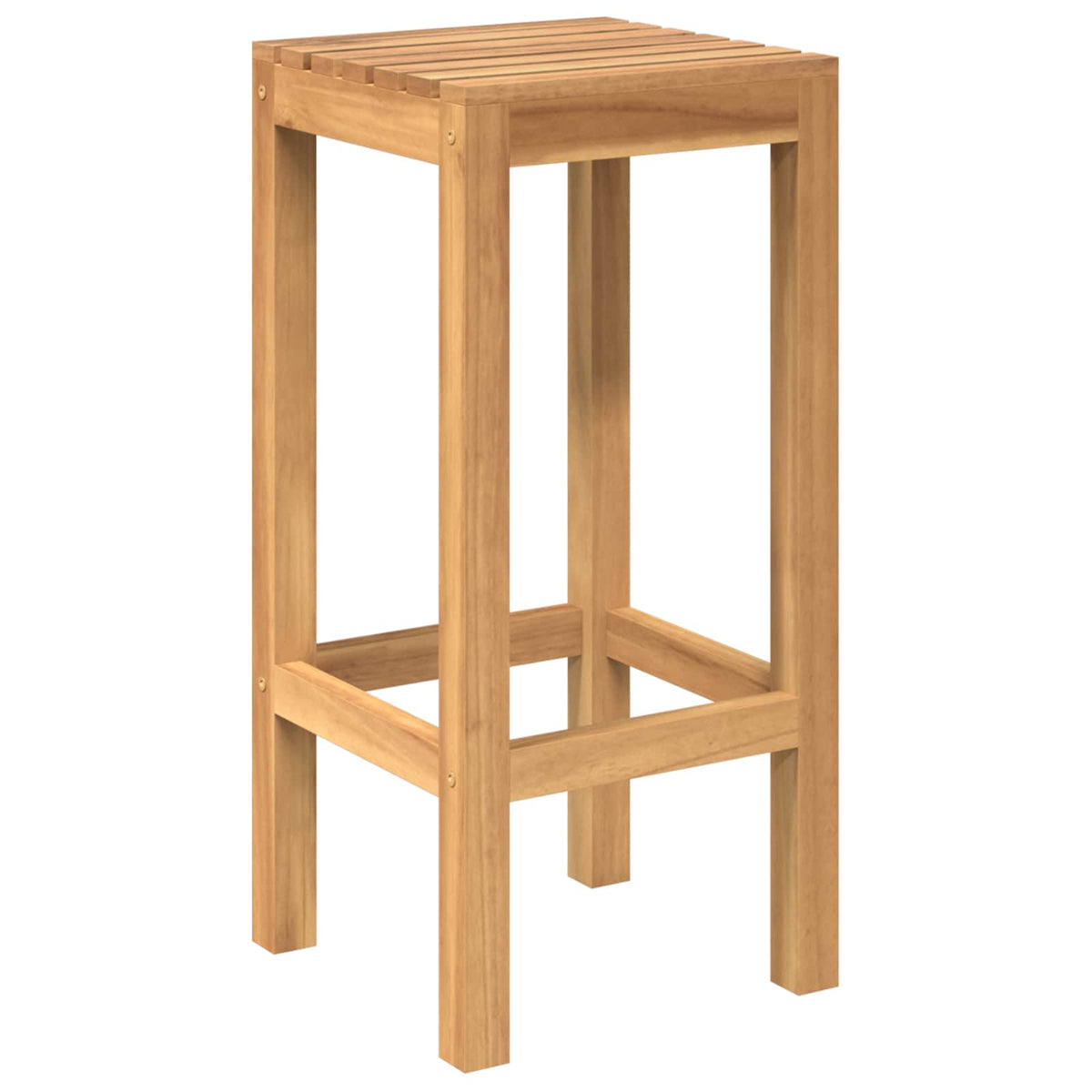 Outdoor Bar Set 3 pcs Natural 60 x 60 x 105 cm Solid Teak Wood without backrest